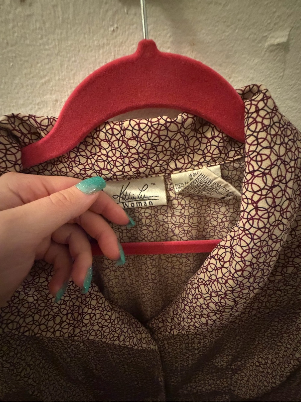 Kathie Lee Abstract Print Button Up Blouse 18/20W Vintage